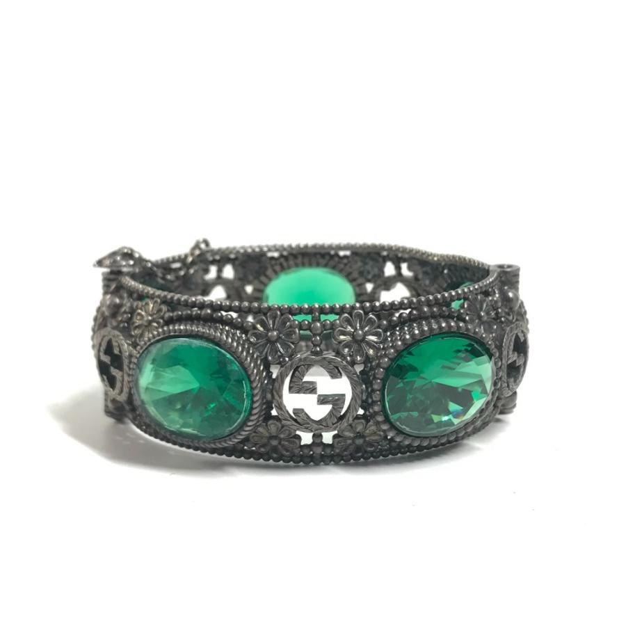 GUCCI グッチ インターロッキングG ストーン ビジュー ブレスレット  アクセサリー ジュエリー フラワー バングル  バングル 【中古】 | GUCCI | 02