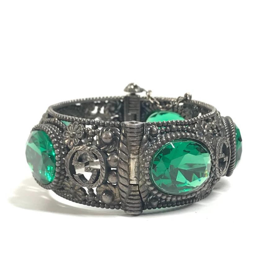 GUCCI グッチ インターロッキングG ストーン ビジュー ブレスレット  アクセサリー ジュエリー フラワー バングル  バングル 【中古】 | GUCCI | 03