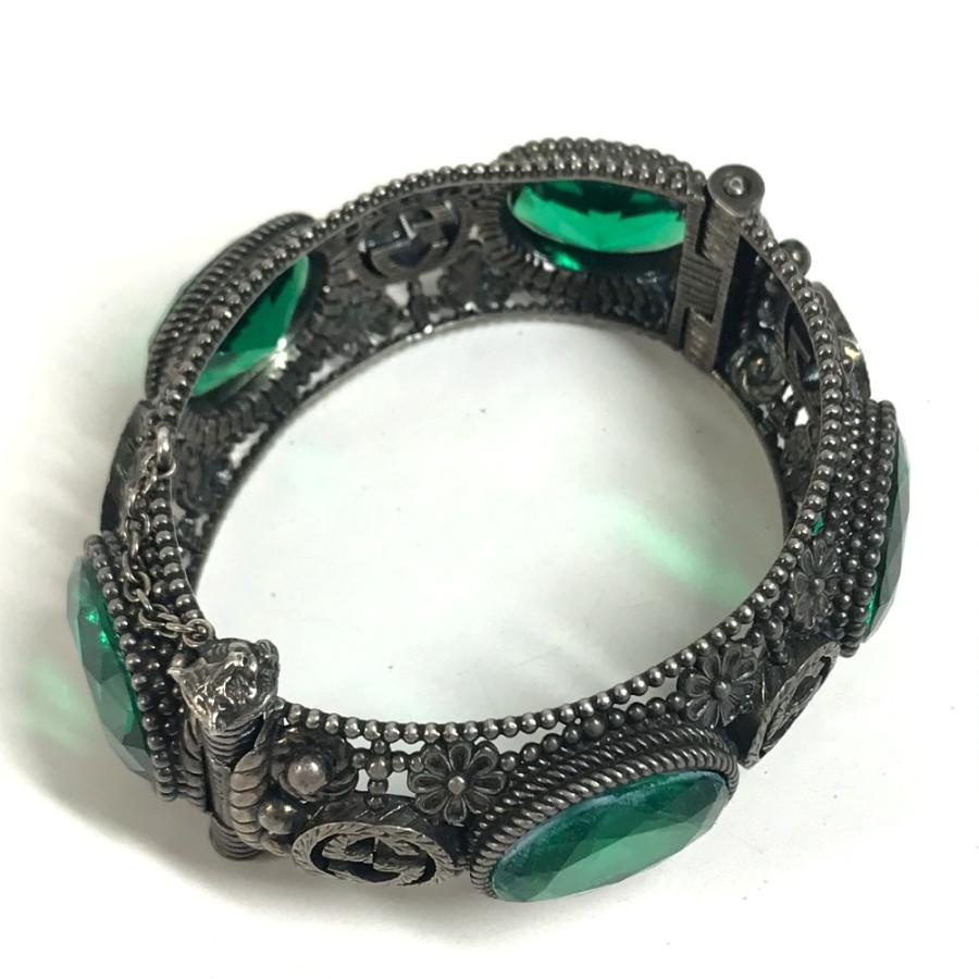GUCCI グッチ インターロッキングG ストーン ビジュー ブレスレット  アクセサリー ジュエリー フラワー バングル  バングル 【中古】 | GUCCI | 05