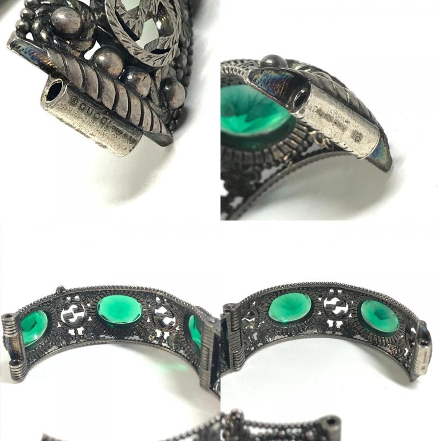 GUCCI グッチ インターロッキングG ストーン ビジュー ブレスレット  アクセサリー ジュエリー フラワー バングル  バングル 【中古】 | GUCCI | 09
