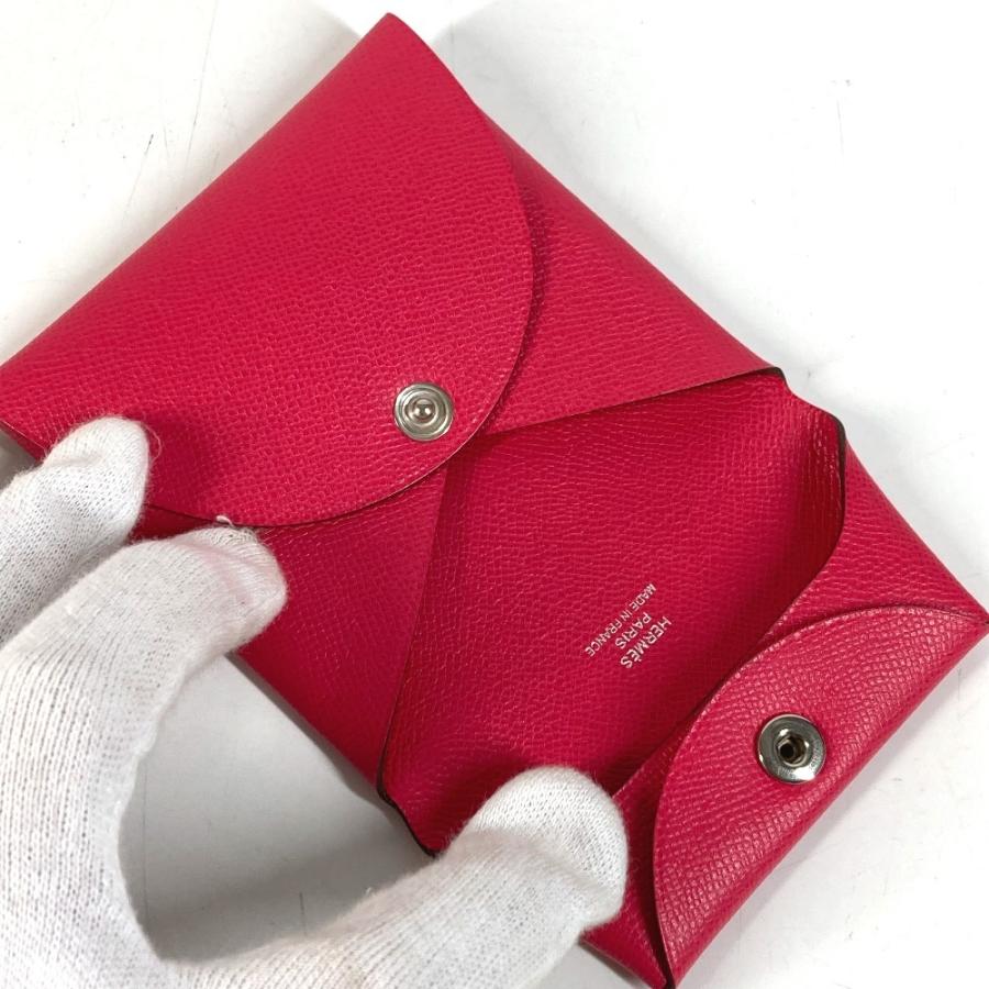 未使用 HERMES エルメス バスティア 財布 小銭入れ スクエア シルバー金具 コインケース ローズメキシコ ピンク ユニセックス【中古】 | HERMES | 07