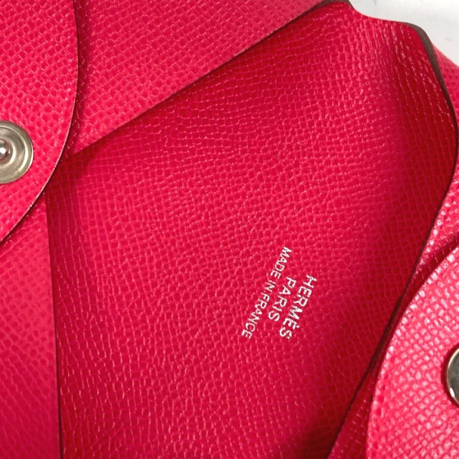 未使用 HERMES エルメス バスティア 財布 小銭入れ スクエア シルバー金具 コインケース ローズメキシコ ピンク ユニセックス【中古】 | HERMES | 08