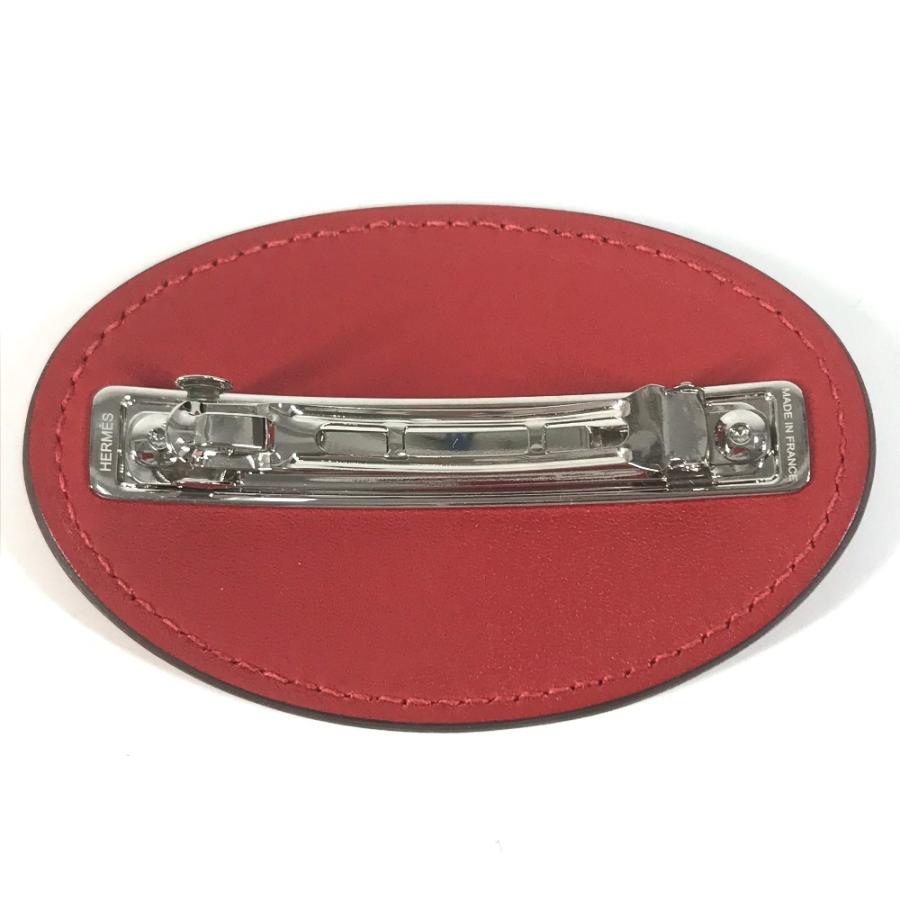美品 HERMES エルメス エブリン バレッタ PM   アクセサリー ヘアアクセサリー バレッタ ルージュラデユー  レッド【中古】 | HERMES | 01