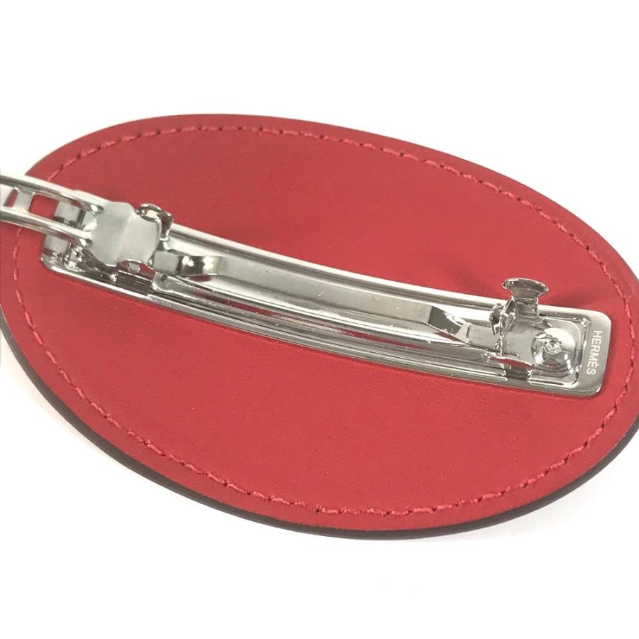 美品 HERMES エルメス エブリン バレッタ PM   アクセサリー ヘアアクセサリー バレッタ ルージュラデユー  レッド【中古】 | HERMES | 08
