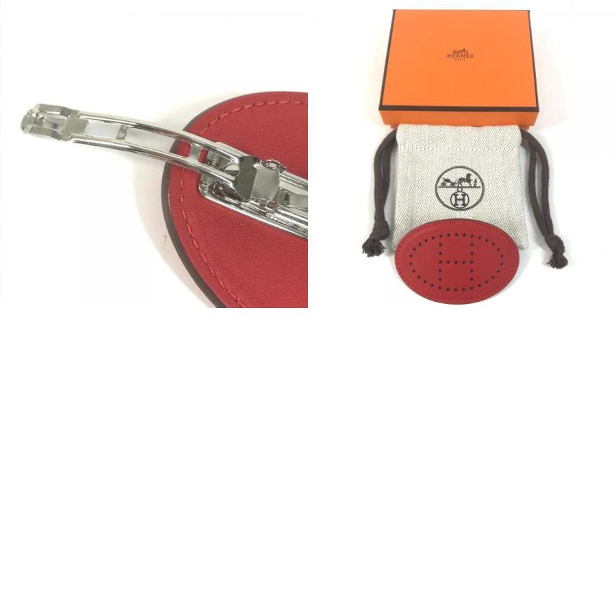 美品 HERMES エルメス エブリン バレッタ PM   アクセサリー ヘアアクセサリー バレッタ ルージュラデユー  レッド【中古】 | HERMES | 09