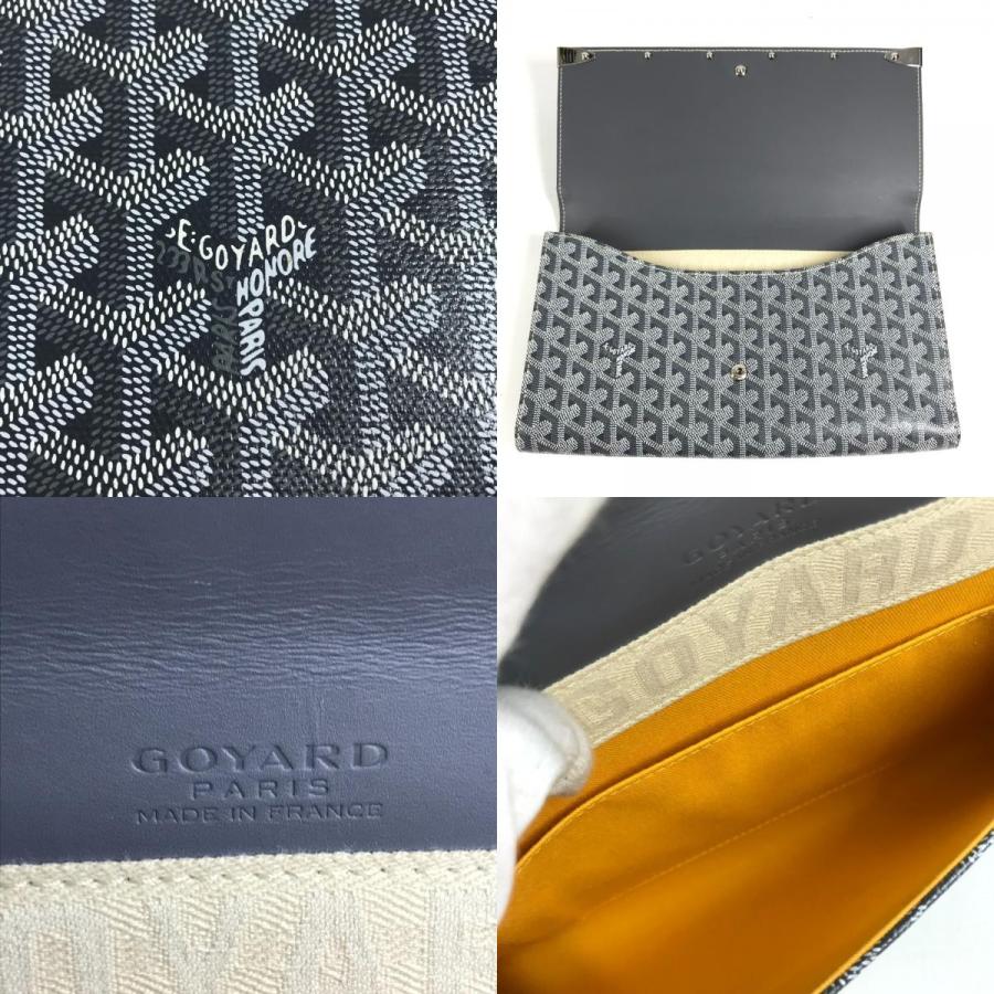 新品同様 GOYARD ゴヤール モンテカルロ カバン フラップ ポーチ クラッチバッグ グレー系 ユニセックス【中古】 | GOYARD | 08