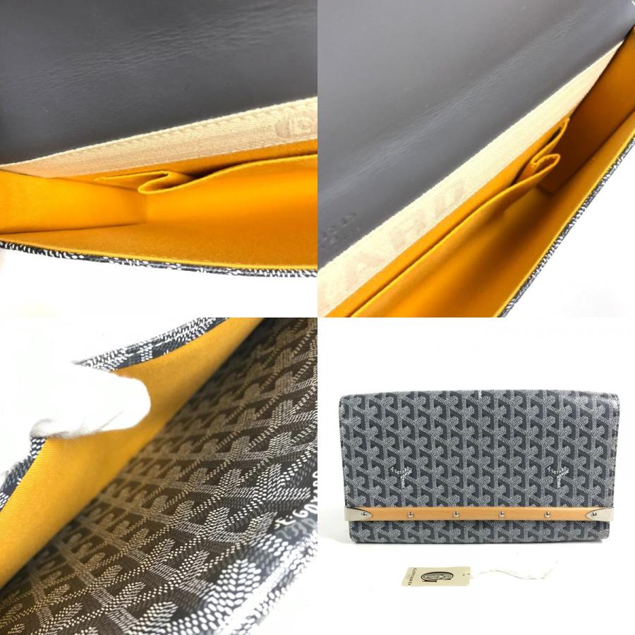 新品同様 GOYARD ゴヤール モンテカルロ カバン フラップ ポーチ クラッチバッグ グレー系 ユニセックス【中古】 | GOYARD | 09