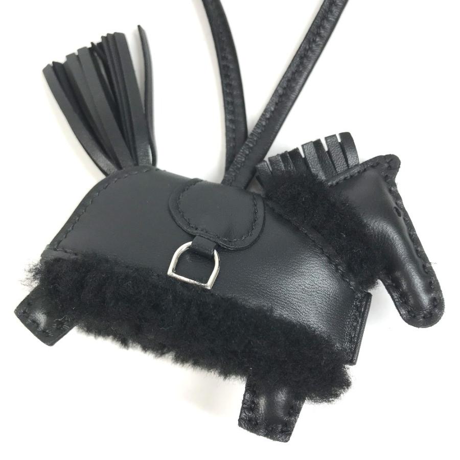 未使用 HERMES エルメス ロデオ ロベオ ブラッシュ PM バッグチャーム キーホルダー 馬 シュバル チャーム ブラック ユニセックス【中古】 | HERMES | 03