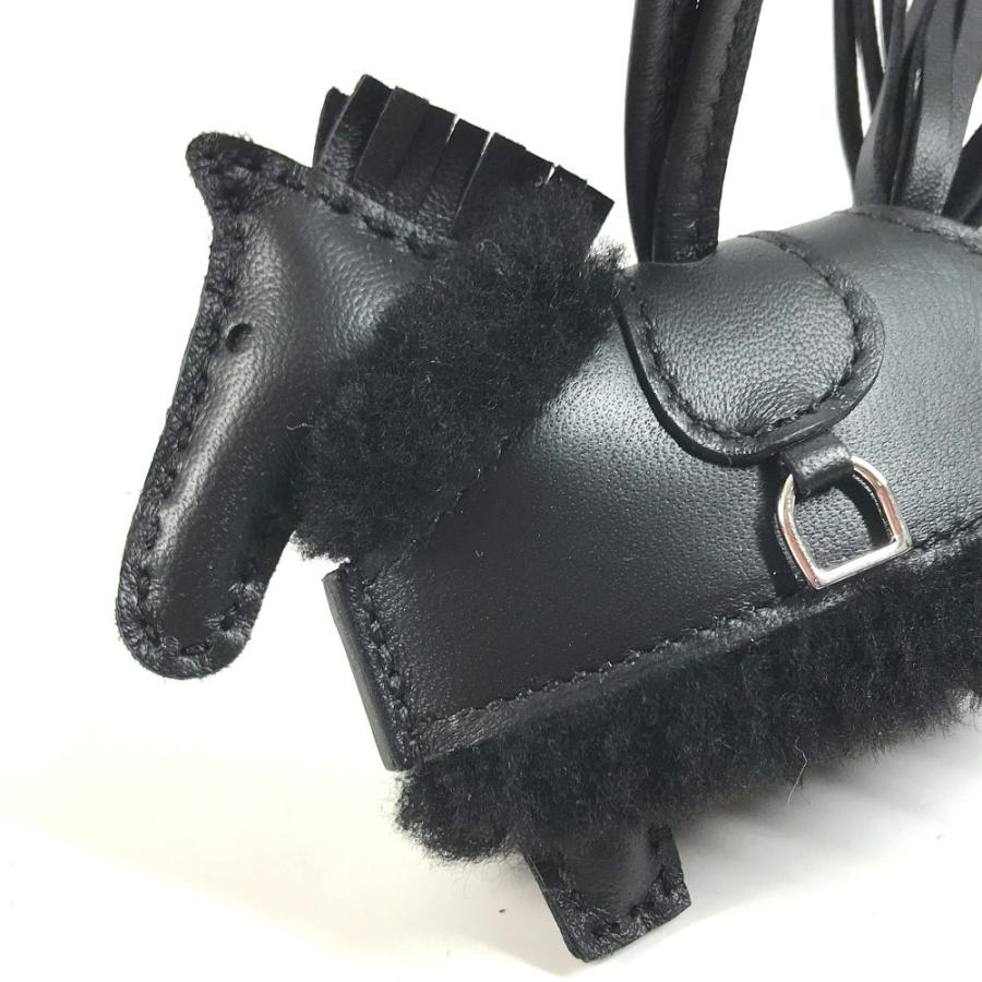 未使用 HERMES エルメス ロデオ ロベオ ブラッシュ PM バッグチャーム キーホルダー 馬 シュバル チャーム ブラック ユニセックス【中古】 | HERMES | 05