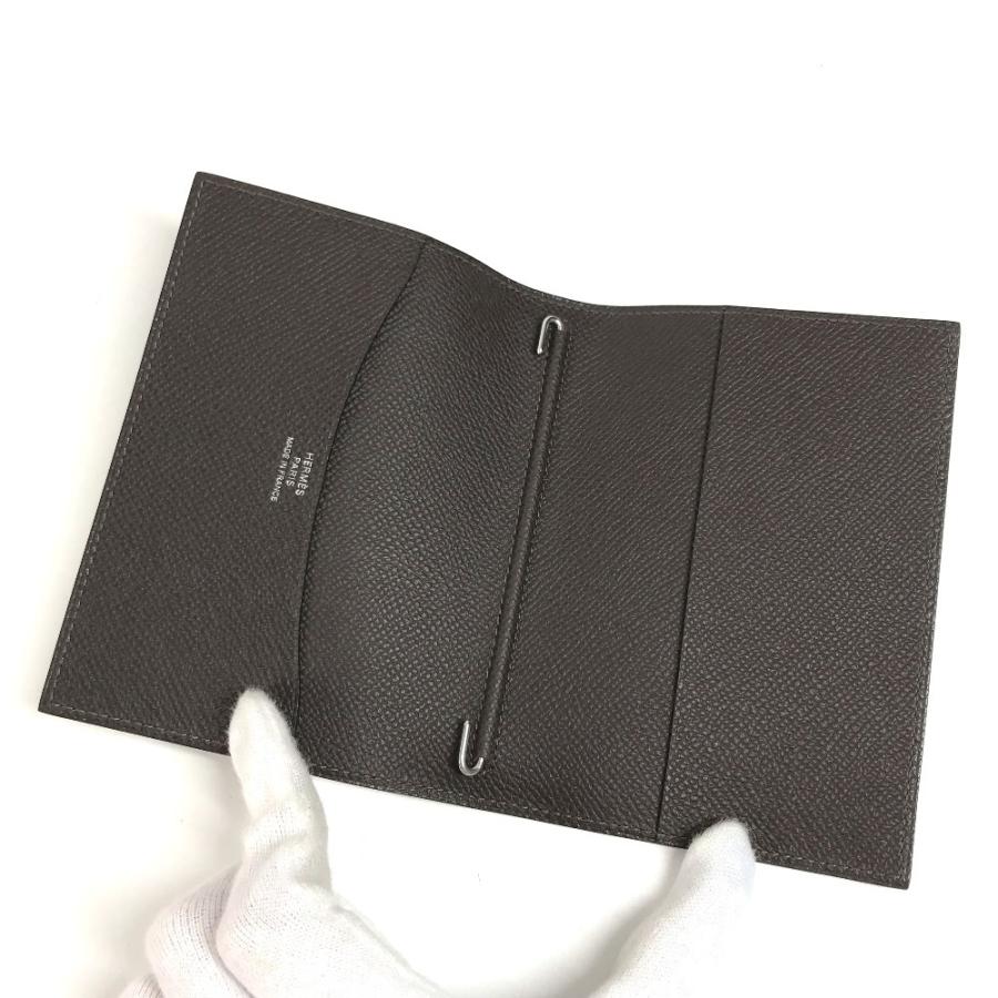 未使用 HERMES エルメス アジェンダGM ノートカバー アジェンダカバー システム手帳 2つ折り カバー エベンヌ ブラウン 【中古】 | HERMES | 07