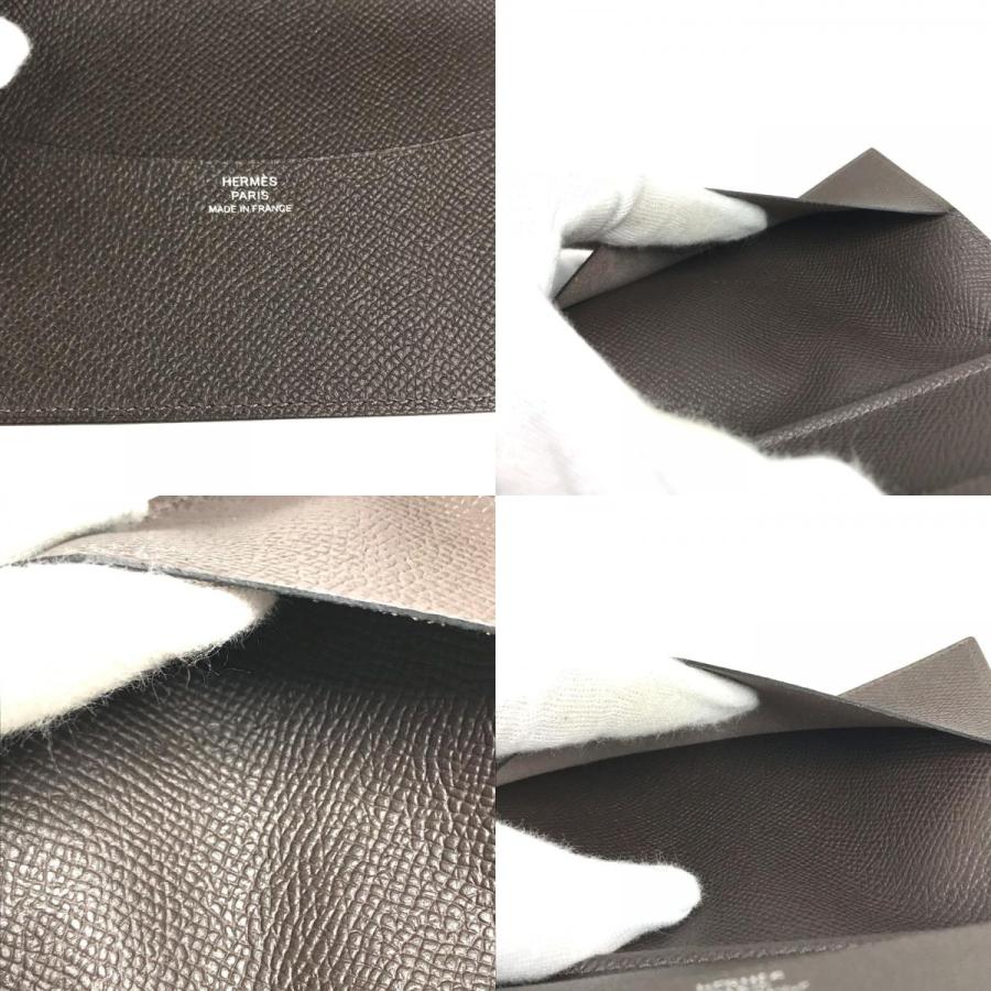 未使用 HERMES エルメス アジェンダGM ノートカバー アジェンダカバー システム手帳 2つ折り カバー エベンヌ ブラウン 【中古】 | HERMES | 08