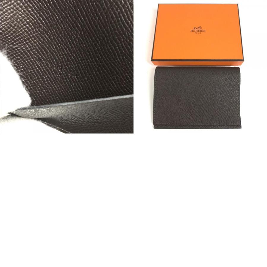 未使用 HERMES エルメス アジェンダGM ノートカバー アジェンダカバー システム手帳 2つ折り カバー エベンヌ ブラウン 【中古】 | HERMES | 09