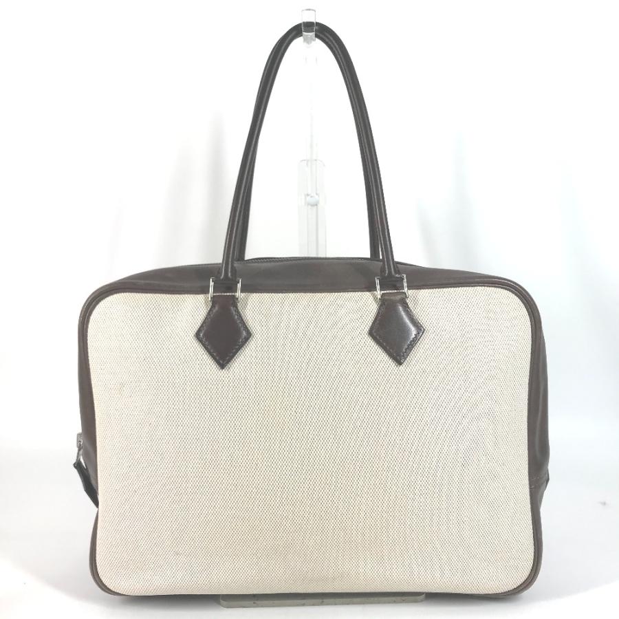 HERMES エルメス プリュム32 プリュム 32 トートバッグ カバン 鞄 ビジネスバッグ ハンドバッグ エクリュ/エベンヌ ブラウン【中古】 | HERMES | 01