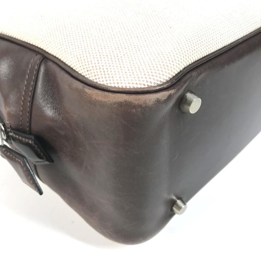 HERMES エルメス プリュム32 プリュム 32 トートバッグ カバン 鞄 ビジネスバッグ ハンドバッグ エクリュ/エベンヌ ブラウン【中古】 | HERMES | 03