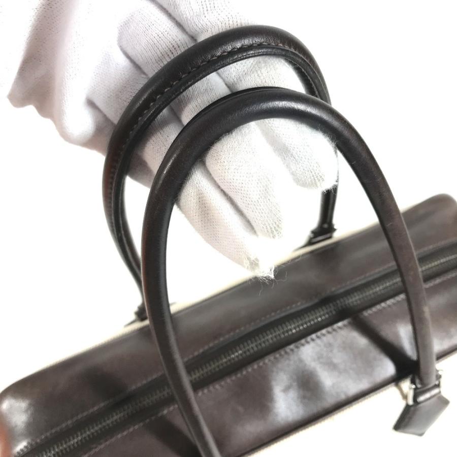 HERMES エルメス プリュム32 プリュム 32 トートバッグ カバン 鞄 ビジネスバッグ ハンドバッグ エクリュ/エベンヌ ブラウン【中古】 | HERMES | 05