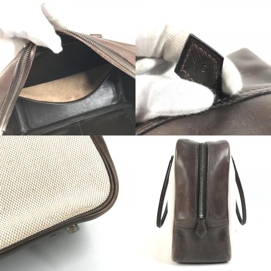 HERMES エルメス プリュム32 プリュム 32 トートバッグ カバン 鞄 ビジネスバッグ ハンドバッグ エクリュ/エベンヌ ブラウン【中古】 | HERMES | 08