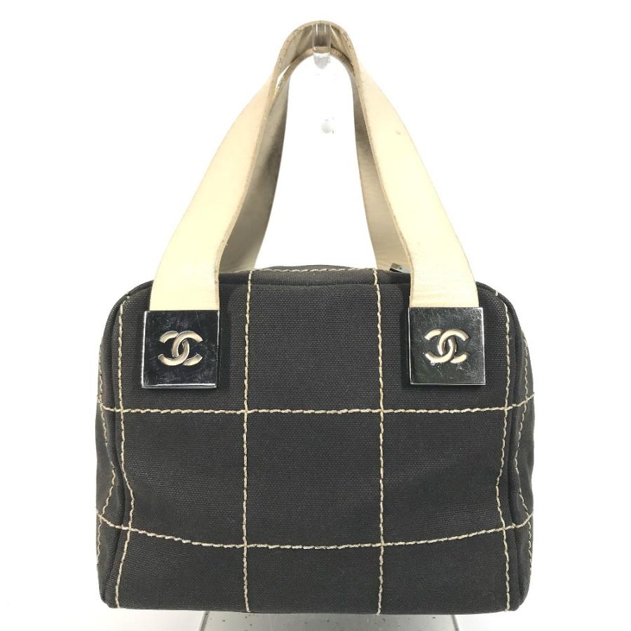CHANEL シャネル CC ココマーク チョコバー カバン ミニボストンバッグ バイカラー ヴィンテージ ハンドバッグ ブラック 【中古】 | CHANEL | 01