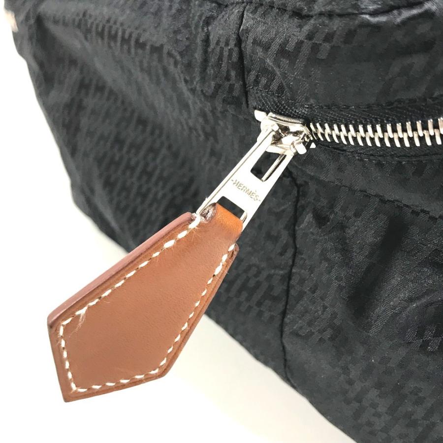HERMES エルメス ウース ドゥ ヴォワヤージュ ミニ 化粧ポーチ 旅行 メイクポーチ トラベルポーチ ロゴ ポーチ ブラック【中古】 | HERMES | 07
