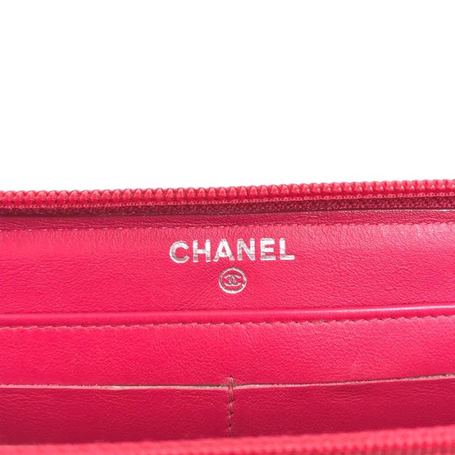 CHANEL シャネル A69091 CC ココマーク ロゴ ロングウォレット ラウンドファスナー メイクアップ 長財布 ピンク レディース【中古】 | CHANEL | 06