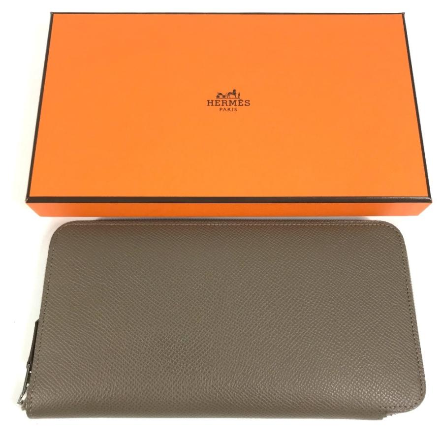 HERMES エルメス アザップロング シルクイン ラウンドファスナー ロングウォレット 長財布 エトゥープ グレー ユニセックス【中古】 | HERMES | 02