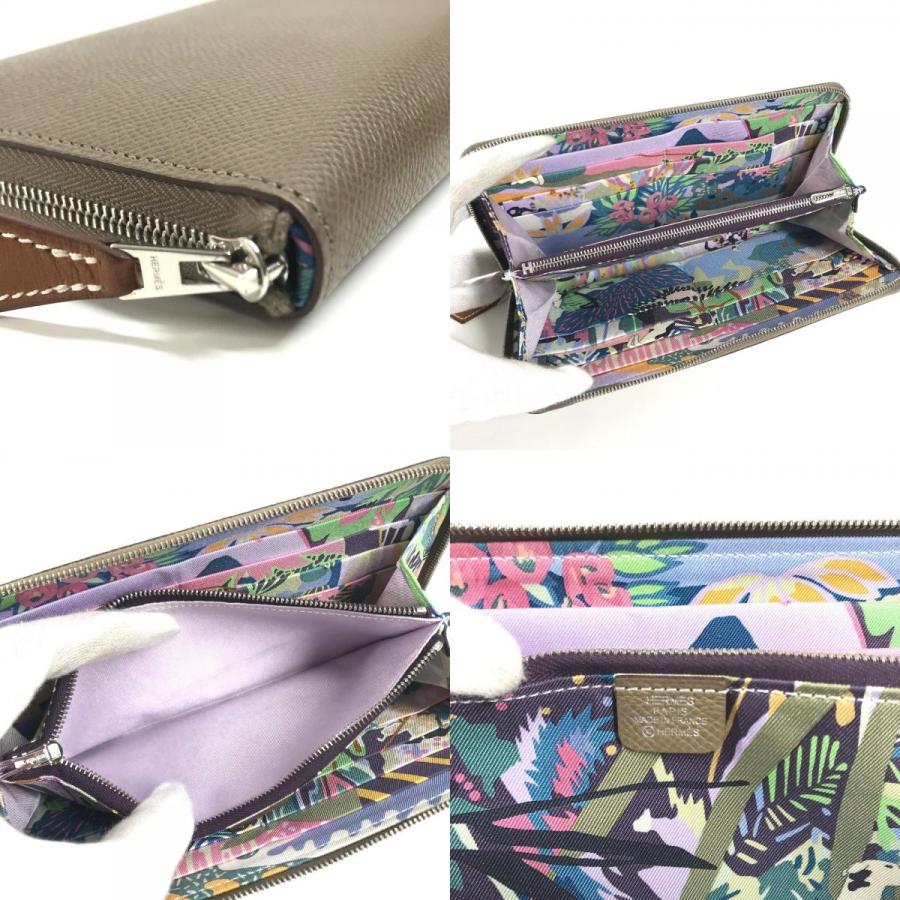 HERMES エルメス アザップロング シルクイン ラウンドファスナー ロングウォレット 長財布 エトゥープ グレー ユニセックス【中古】 | HERMES | 08