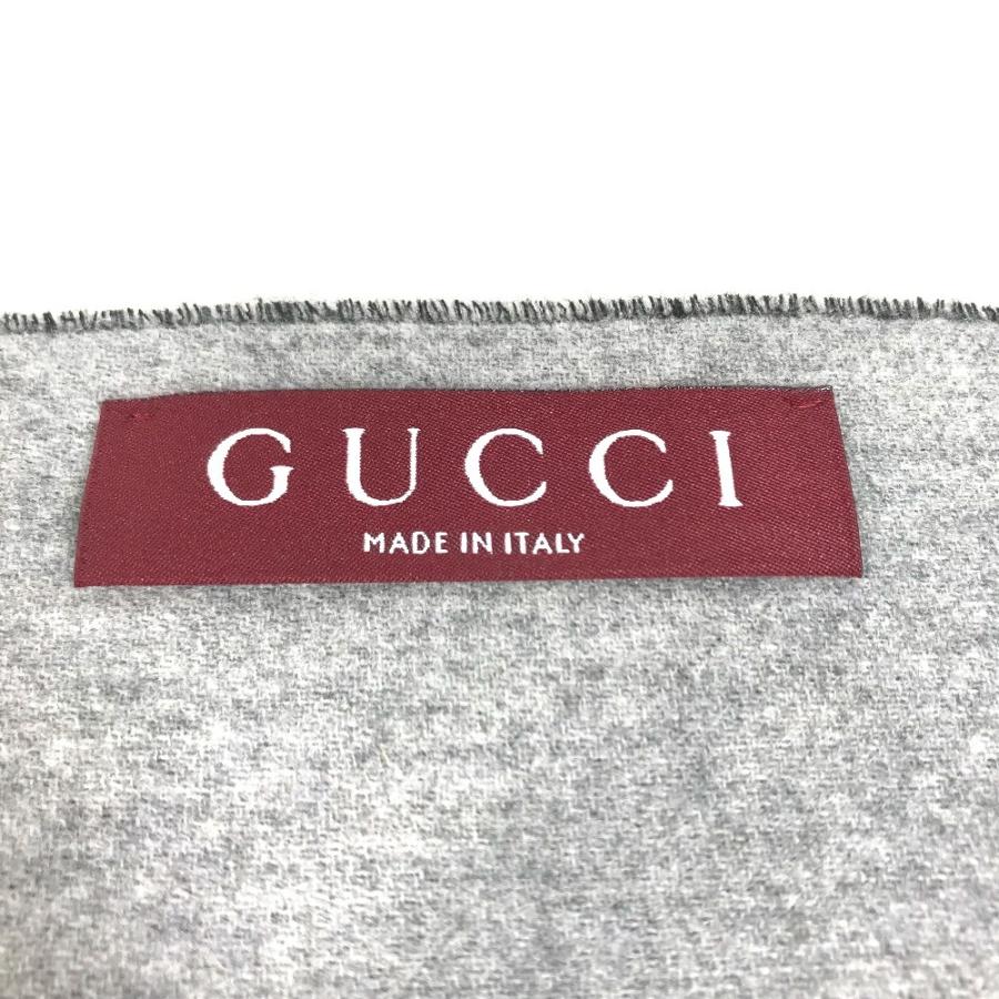 未使用 GUCCI グッチ 852038 GG ロゴ フリンジ ストール 防寒具 マフラー ブラック ユニセックス【中古】 | GUCCI | 08