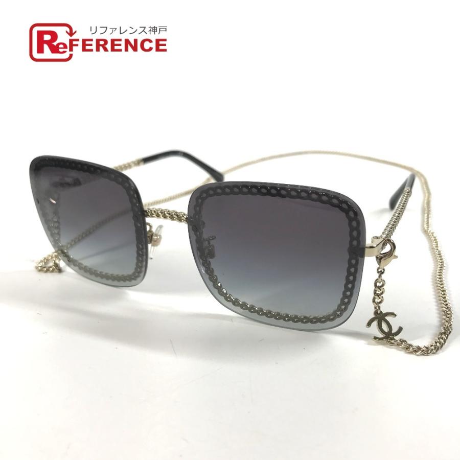 CHANEL シャネル 4244 CC ココマーク ロゴ チェーンストラップ付き 眼鏡 メガネ アイウェア サングラス ブラック ユニセックス【中古】 | CHANEL