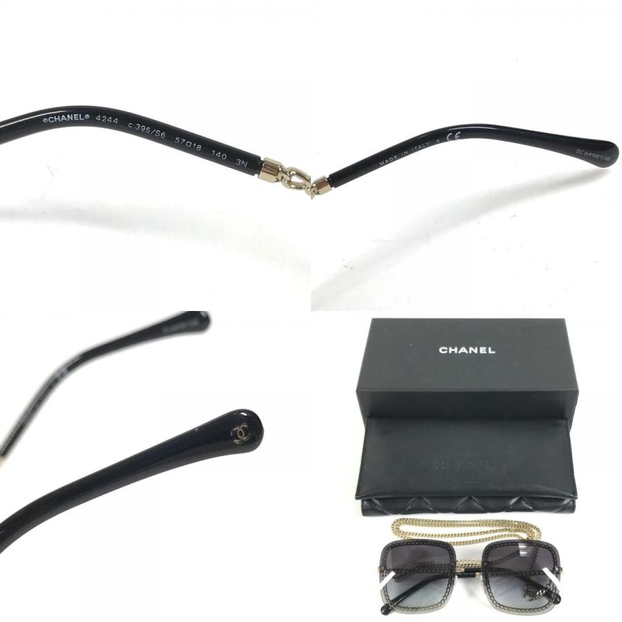 CHANEL シャネル 4244 CC ココマーク ロゴ チェーンストラップ付き 眼鏡 メガネ アイウェア サングラス ブラック ユニセックス【中古】 | CHANEL | 08