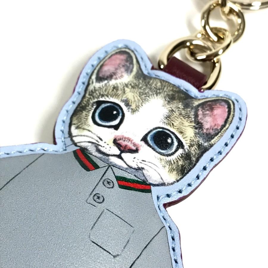 未使用 GUCCI グッチ 851742 ボリスキャット キーチャーム 猫 バッグチャーム ヒグチユウコ コラボ GGスプリーム キーホルダー 【中古】 | GUCCI | 05