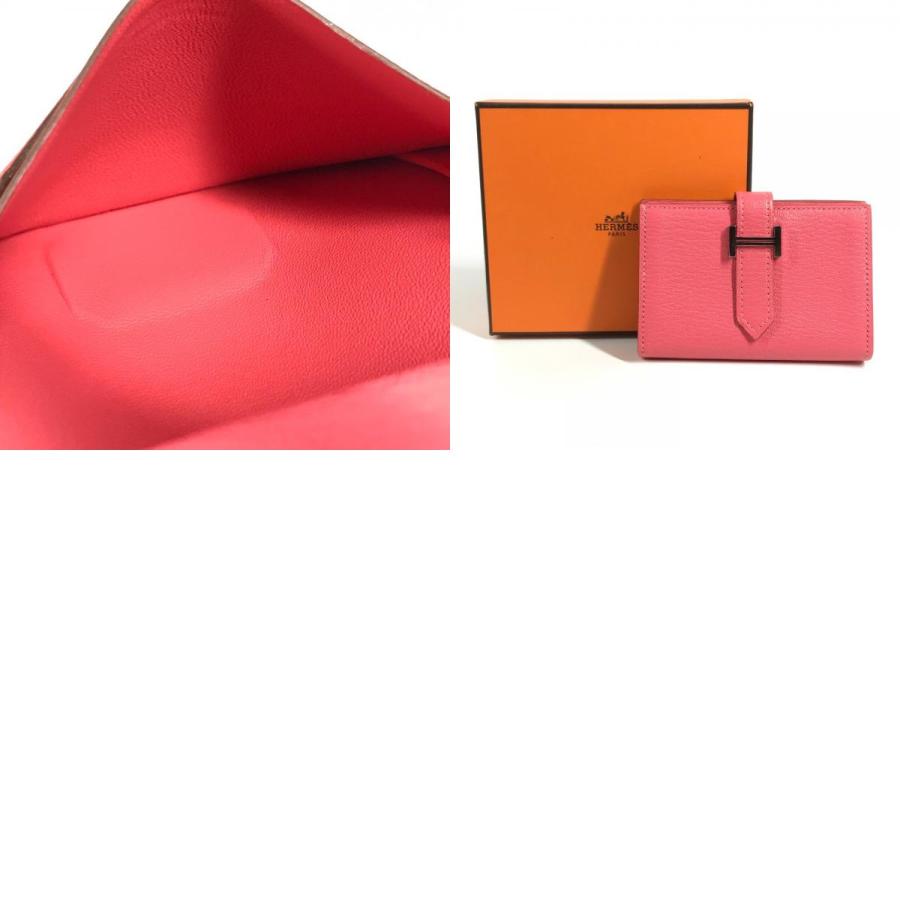 美品 HERMES エルメス ベアン コンパクト コンパクトウォレット  財布 カードケース コインケース ローズアザレ ピンク【中古】 | HERMES | 09
