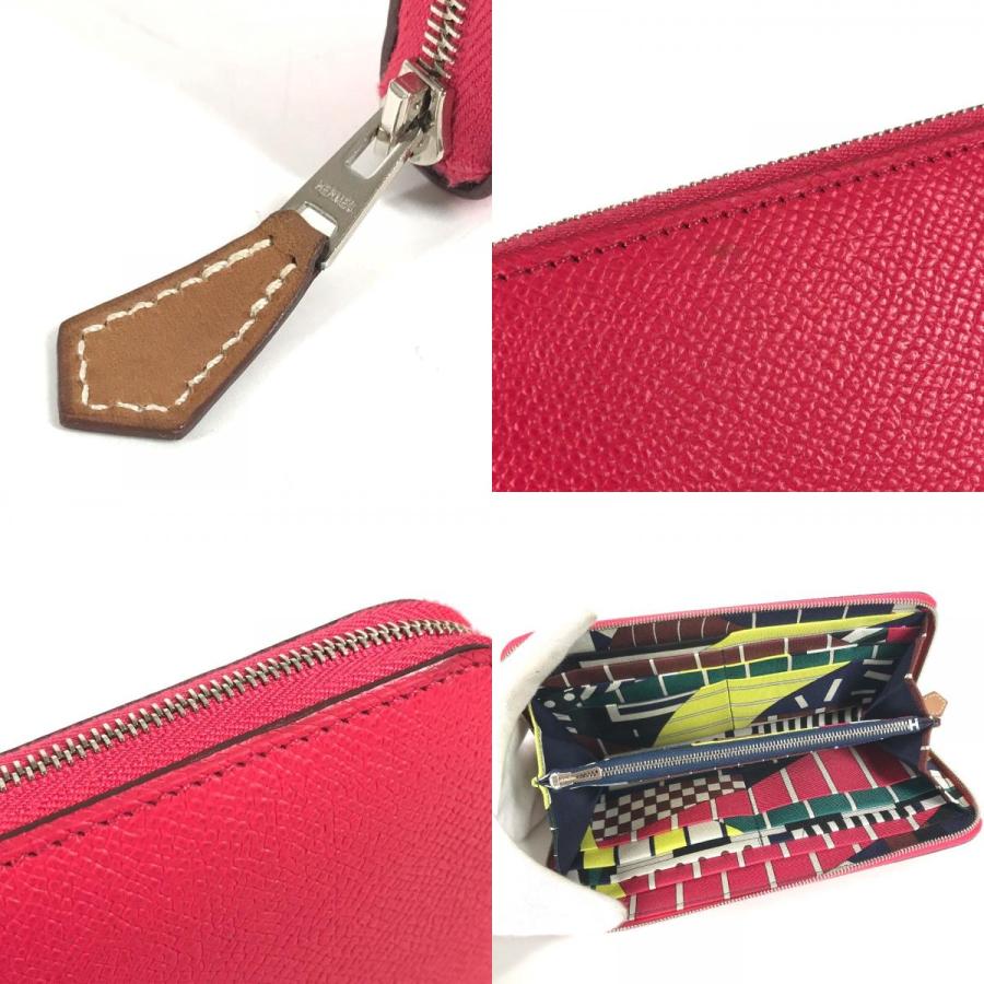 未使用 HERMES エルメス アザップロングシルクイン  ロングウォレット ラウンドファスナー 長財布 ローズエクストリーム ピンク 【中古】 | HERMES | 07