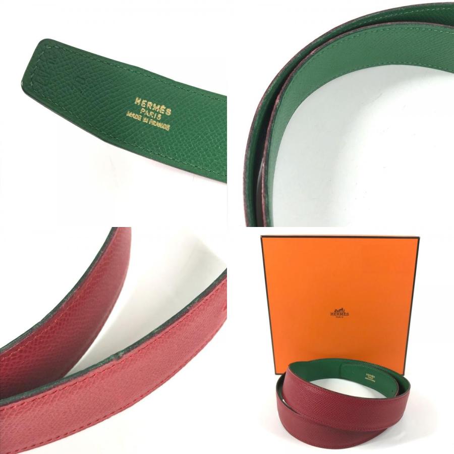 HERMES エルメス バイカラー ベルトのみ ボトムス用ベルト ファッション小物 ベルト レッド レディース【中古】 | HERMES | 09