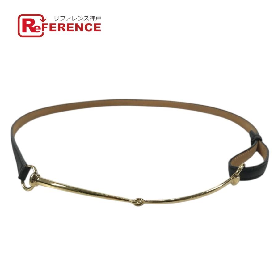 GUCCI グッチ 037-2194 ロゴ ホースビット 細ベルト ボトムス用 ベルト ブラック レディース【中古】 | GUCCI