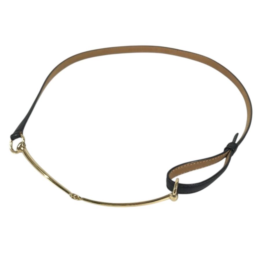 GUCCI グッチ 037-2194 ロゴ ホースビット 細ベルト ボトムス用 ベルト ブラック レディース【中古】 | GUCCI | 01