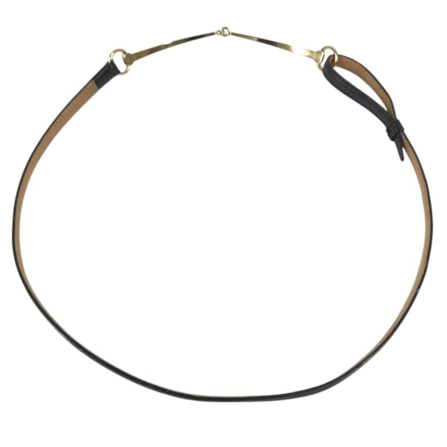 GUCCI グッチ 037-2194 ロゴ ホースビット 細ベルト ボトムス用 ベルト ブラック レディース【中古】 | GUCCI | 02
