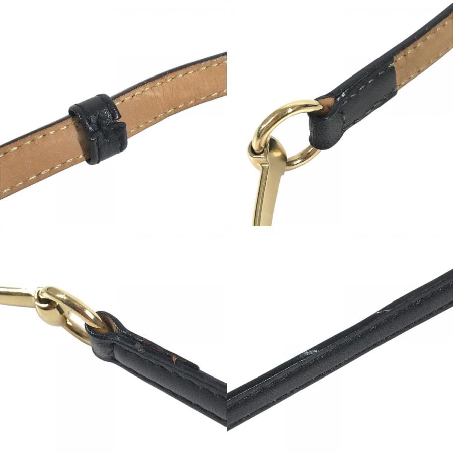 GUCCI グッチ 037-2194 ロゴ ホースビット 細ベルト ボトムス用 ベルト ブラック レディース【中古】 | GUCCI | 09