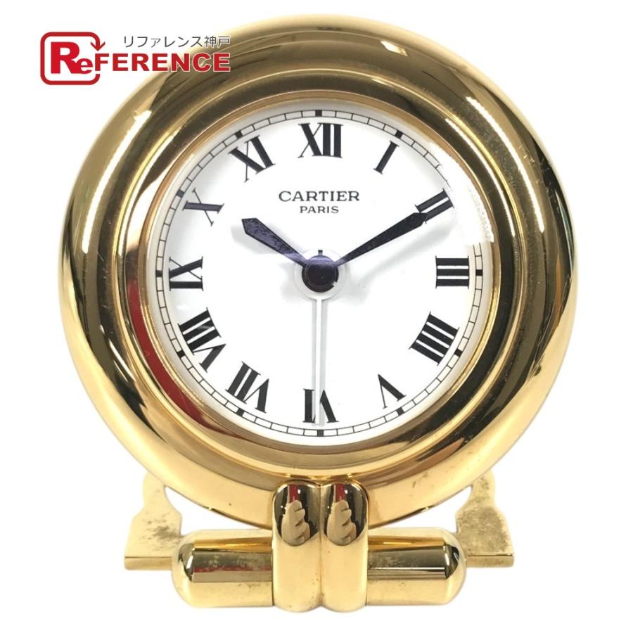 CARTIER カルティエ コリゼ デスククロック インテリア ロゴ ウォッチ トラベルクロック 置時計 ゴールド ユニセックス【中古】 | Cartier