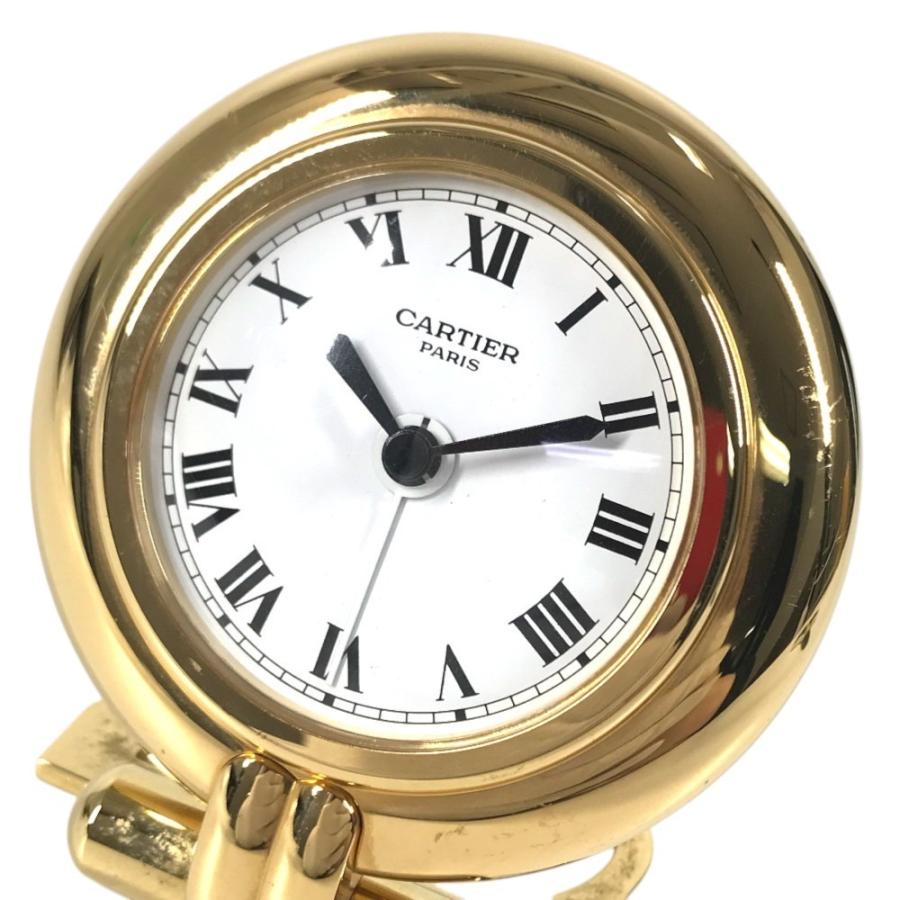CARTIER カルティエ コリゼ デスククロック インテリア ロゴ ウォッチ トラベルクロック 置時計 ゴールド ユニセックス【中古】 | Cartier | 01