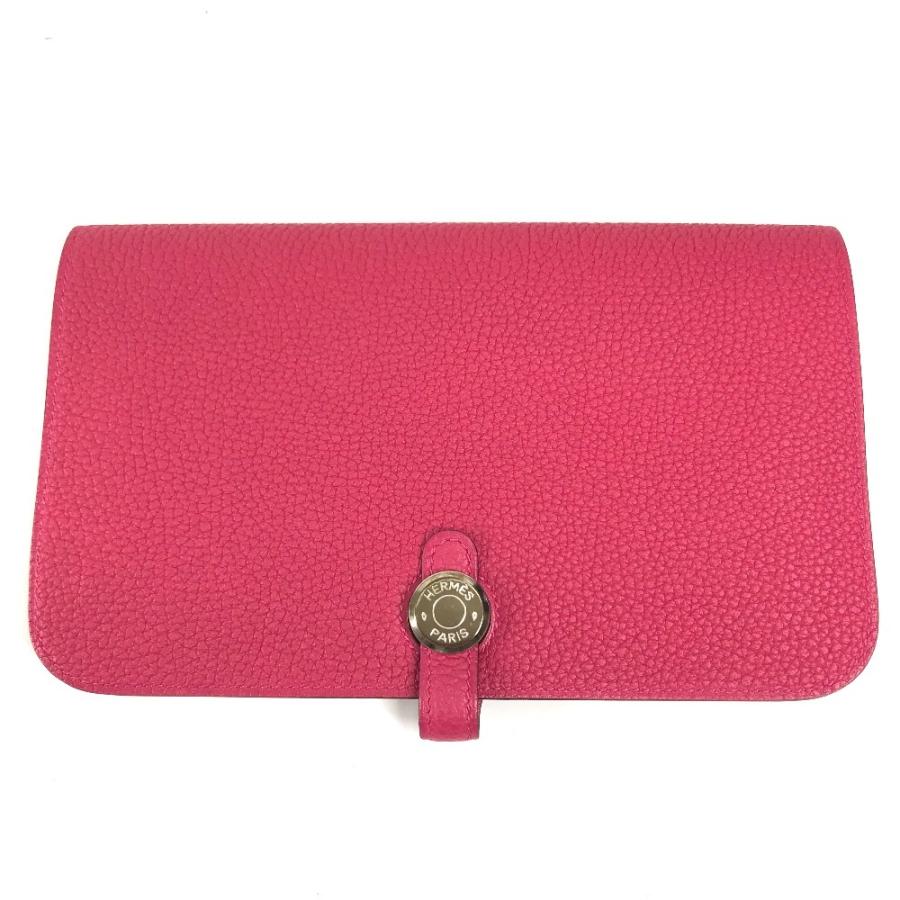 未使用 HERMES エルメス ドゴンデュオGM ドゴン デュオ GM ウォレット 財布  長財布 フランボワーズ ピンク レディース【中古】 | HERMES | 02