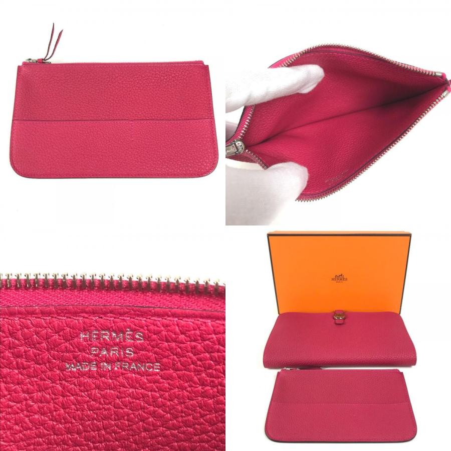 未使用 HERMES エルメス ドゴンデュオGM ドゴン デュオ GM ウォレット 財布  長財布 フランボワーズ ピンク レディース【中古】 | HERMES | 09