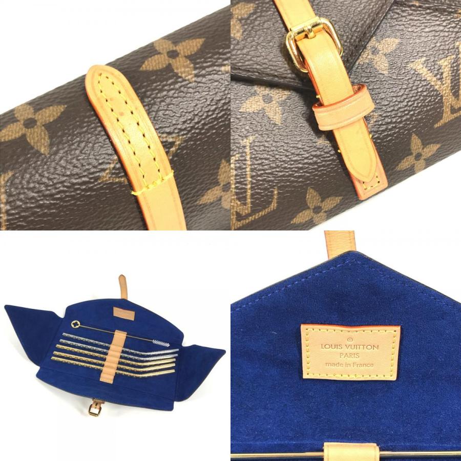 未使用 LOUIS VUITTON ルイヴィトン  GI0477 エテュイ6 パイユ ストロー6つ&ポーチセット マドラー ストローホルダー モノグラム【中古】 | LOUIS VUITTON | 08