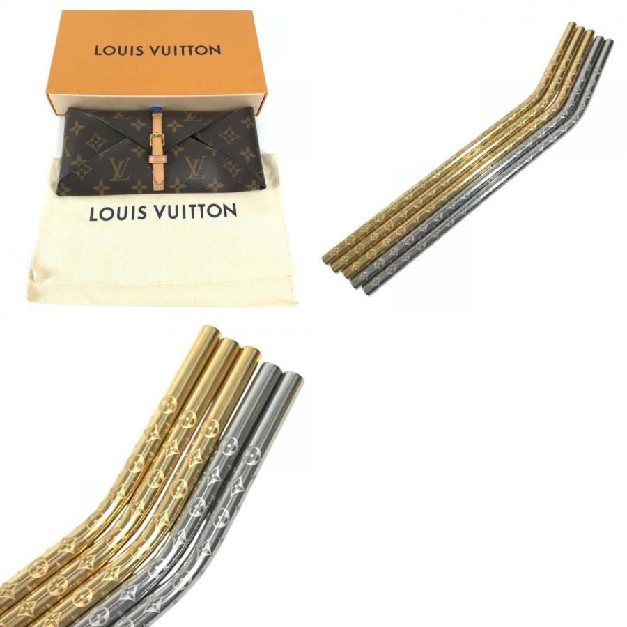 未使用 LOUIS VUITTON ルイヴィトン  GI0477 エテュイ6 パイユ ストロー6つ&ポーチセット マドラー ストローホルダー モノグラム【中古】 | LOUIS VUITTON | 09
