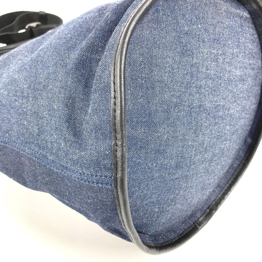 HUNTING WORLD ハンティングワールド ロゴ バケツ型 ばけつ型  2WAYバッグ ハンドバッグ トートバック ショルダーバッグ ブルー【中古】 |  | 06