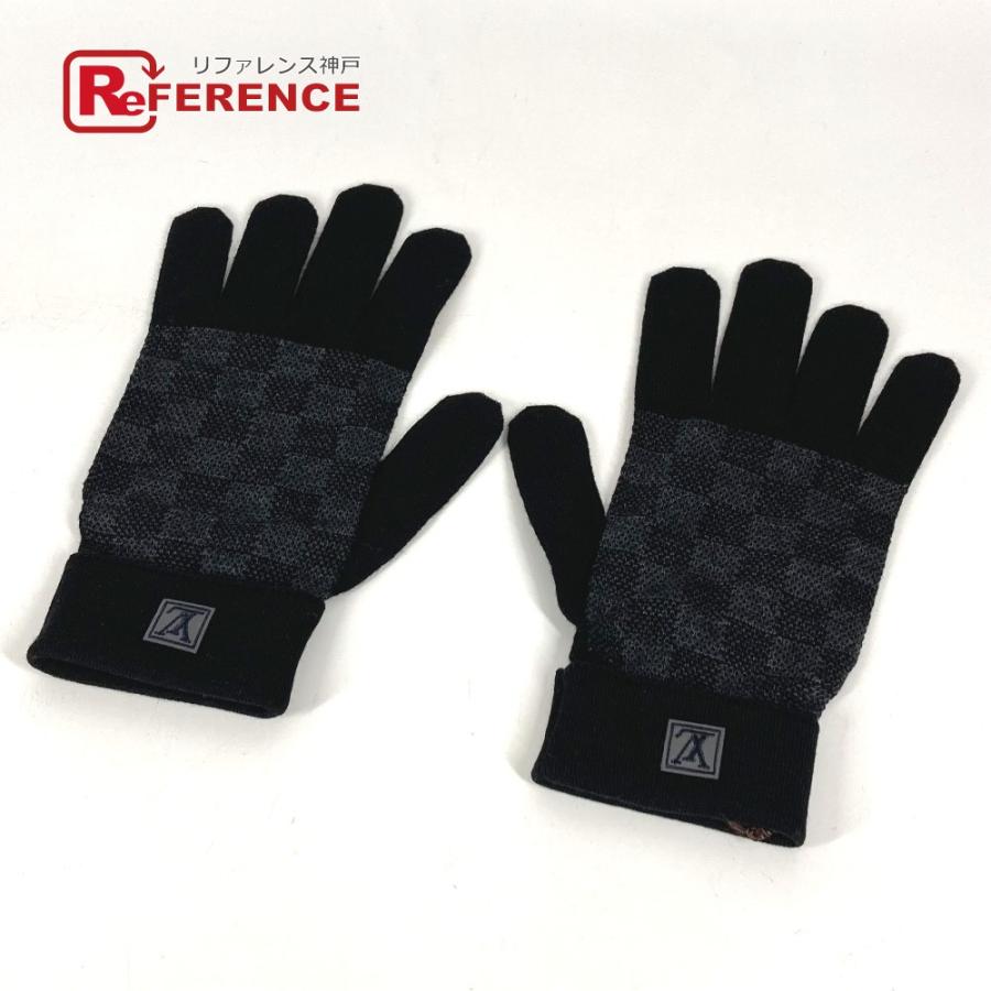 美品 LOUIS VUITTON ルイヴィトン M70006 ゴン・プティ ダミエ グローブ ダミエグラフィット 手袋 ブラック メンズ【中古】 | LOUIS VUITTON