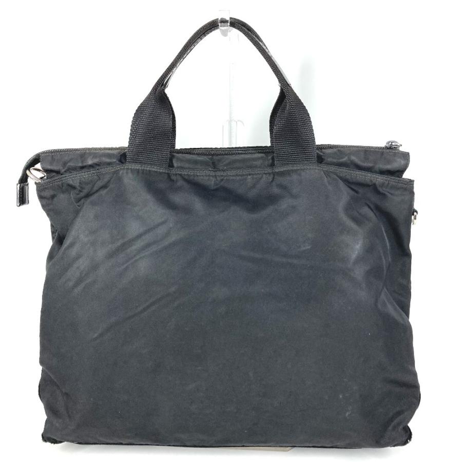 PRADA プラダ トライアングルロゴ 三角ロゴ プレート トートバッグ カバン ハンドバッグ ブラック ユニセックス【中古】 | PRADA | 01