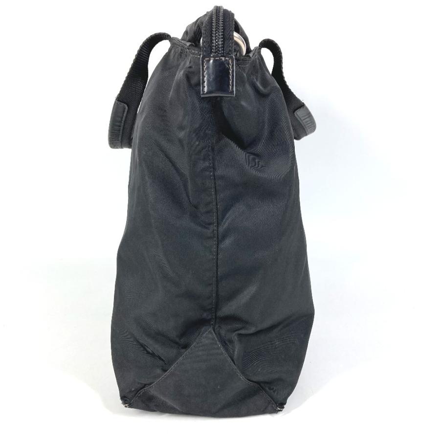 PRADA プラダ トライアングルロゴ 三角ロゴ プレート トートバッグ カバン ハンドバッグ ブラック ユニセックス【中古】 | PRADA | 02