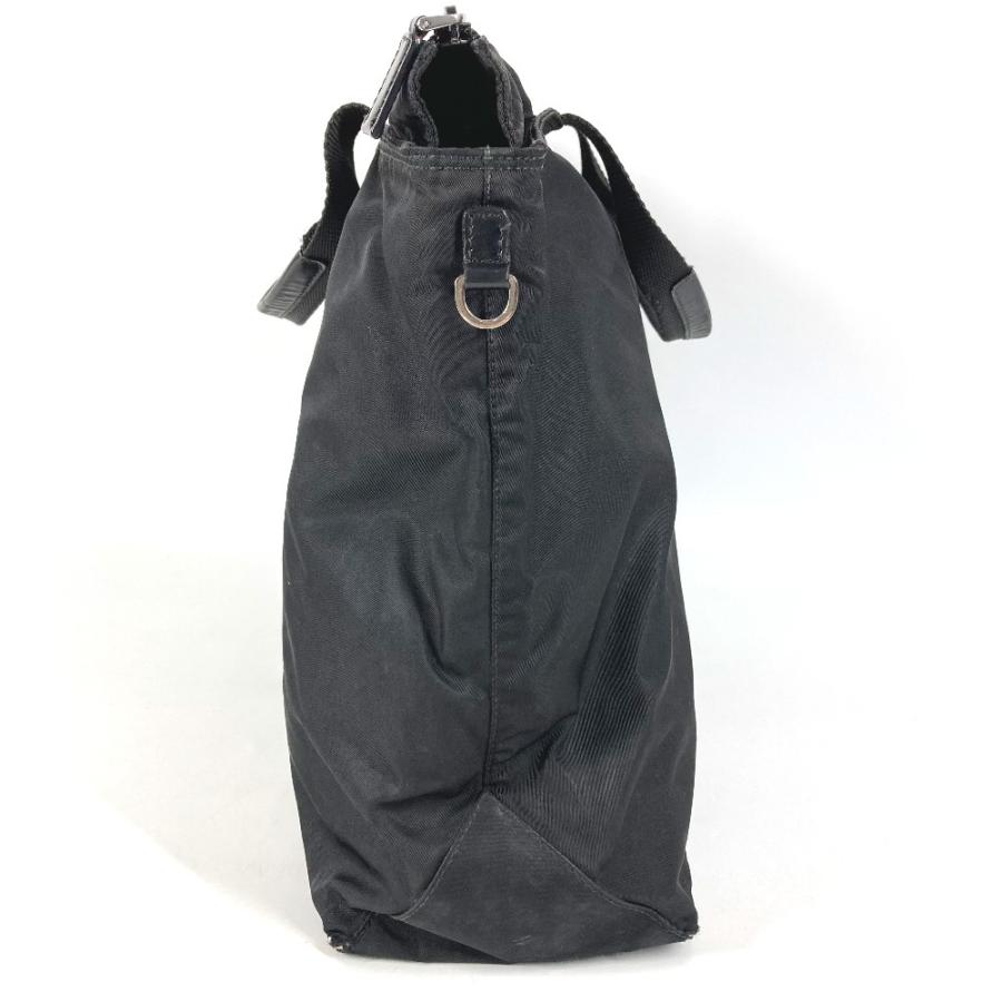 PRADA プラダ トライアングルロゴ 三角ロゴ プレート トートバッグ カバン ハンドバッグ ブラック ユニセックス【中古】 | PRADA | 03