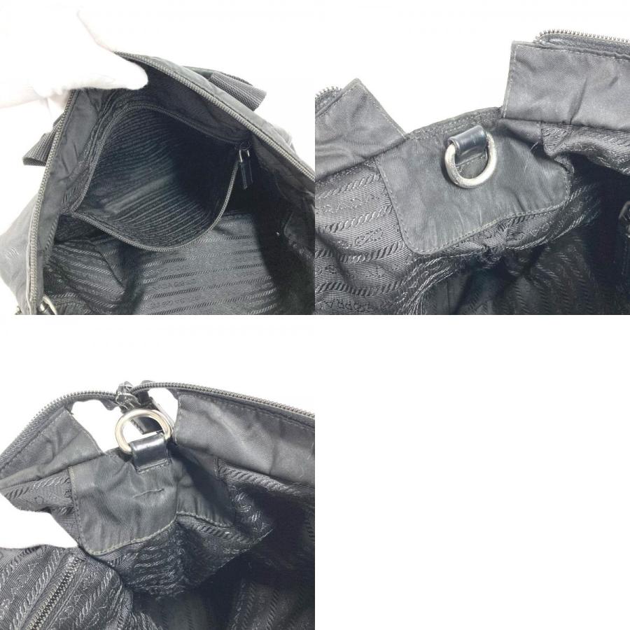 PRADA プラダ トライアングルロゴ 三角ロゴ プレート トートバッグ カバン ハンドバッグ ブラック ユニセックス【中古】 | PRADA | 09