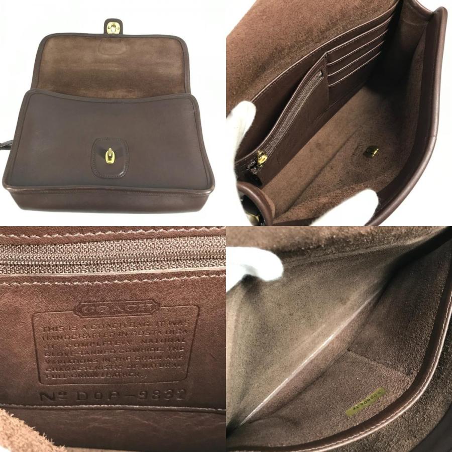 COACH コーチ 9832 ロゴ カバン ストラップ付き フラップ クラッチバッグ オールドコーチ セカンドバッグ ブラウン ユニセックス【中古】 | COACH | 08