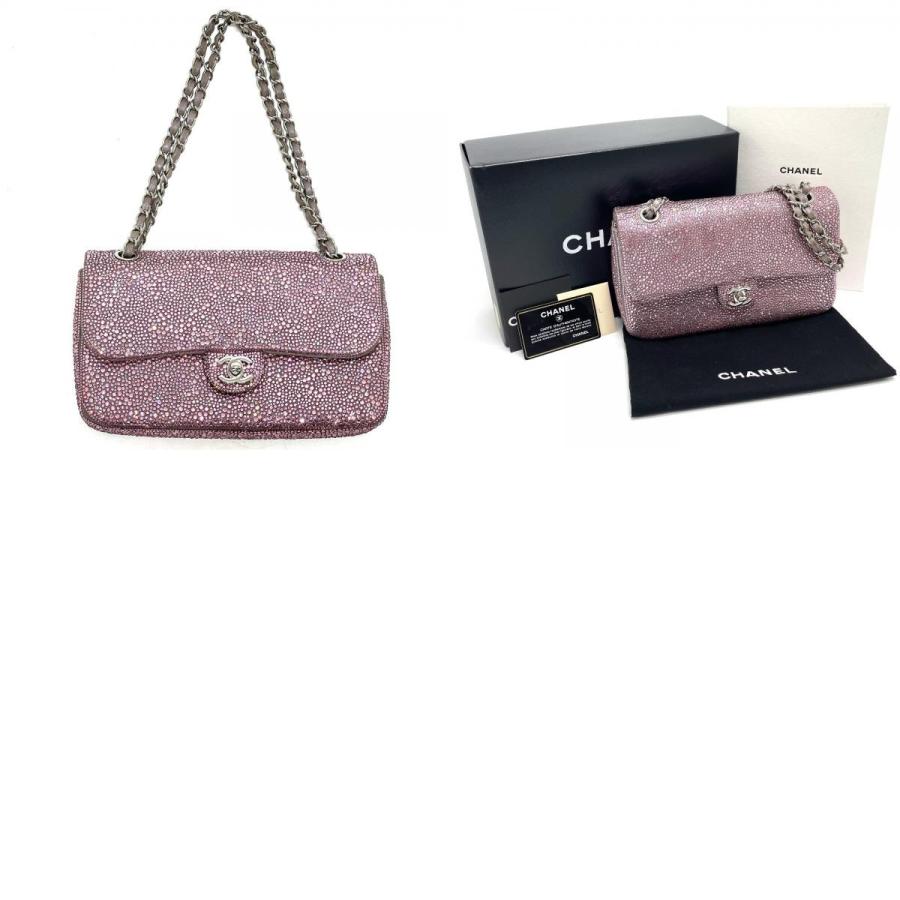 CHANEL シャネル ラスベガス ベラージオ店限定 CCココマーク スワロフスキー Wチェーン ショルダーバッグ レディース【中古】 | CHANEL | 09